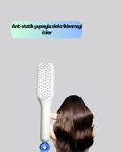 Kendini Temizleyen Ergonomik Saç Tarağı – ABS Gövde, Silikon Diş thumbnail 5