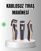 Unisex Şarjlı Saç ve Sakal Tıraş Makinesi – Ayarlanabilir Tarak Başlıkları, Sessiz Motor thumbnail 1