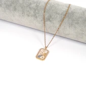 Çelik Kolye, Altın Kaplama Kova Burcu Kadın Kolye K-113 thumbnail 2