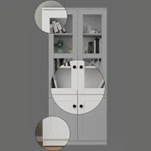 Lisa 4 Kapaklı Beyaz Vitrin - Kitaplık ve Çok Amaçlı Dolap thumbnail 8