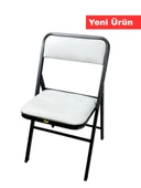 Katlanır Kamp Sandalyesi Kirli Beyaz Piknik Sandalyesi - Tekli thumbnail 1