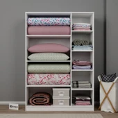 Lucas 3 Kapılı Yüklük, Yorgan, Yastık Dolabı - Mat Beyaz - 3