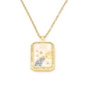 Çelik Kolye, Altın Kaplama Kova Burcu Kadın Kolye K-113 thumbnail 1