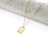 Çelik Kolye, Altın Kaplama Yay Burcu Çelik Kadın Kolye K-102 thumbnail 2