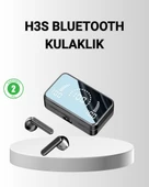 Ayna Ekranlı Bluetooth 5.1 Kablosuz Kulaklık – 3500 mAh Şarj Kutusu, Suya Dayanıklı - 1