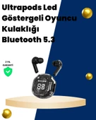 Bluetooth 5.3 Kablosuz Kulaklık 30mm Sürücü LED Ekranlı Mikrofonlu - 1