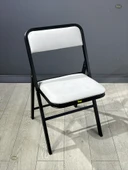 Katlanır Kamp Sandalyesi Kirli Beyaz Piknik Sandalyesi - Tekli thumbnail 5