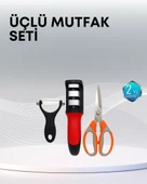 Çok Fonksiyonlu Mutfak Makas Seti – 3 Makas, Bileyici ve Soyacak Dahil thumbnail 1