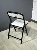 Katlanır Kamp Sandalyesi Kirli Beyaz Piknik Sandalyesi - Tekli thumbnail 6