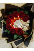 Şans çiçek hediyelik & dekorasyon Ayna buketi kırmızı renk - 4