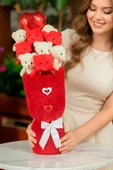 Öğretmen'e HEDİYE: Deluxe Kırmızı-Beyaz Peluş Ayıcık Kalp Balonlu Peluş Vazo Tasarımlı Ayıcık Buketi thumbnail 3
