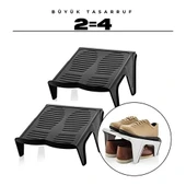 2'li Ayakkabı Düzenleyici Twin Set – Çift Katlı Tasarım | Dolap İçi Alan Tasarrufu | Kaymaz Yüzey - 1