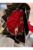 Buketçimm 15 li Söz Nişan Kız isteme Sevgili Kumaş Yapay Solmayan Gül Buketi thumbnail 1