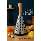 El Rendesi - Konik Tip Ergonomik 3 Taraflı Profesyonel 304 Paslanmaz Çelik thumbnail 1