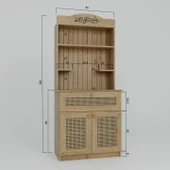 Lucas 2 Kapaklı Çekmeceli Sarı Hasır Desen Kahve Köşesi Çok Amaçlı Mutfak Dolabı - Safir Meşe thumbnail 7