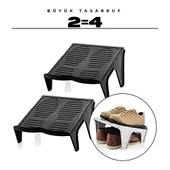 2'li Ayakkabı Düzenleyici Twin Set – Çift Katlı Tasarım | Dolap İçi Alan Tasarrufu | Kaymaz Yüzey - 1