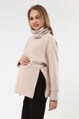 Luvmabelly MYRA4283 Fermuarlı Hamile Sweatshirt -Bej - 1