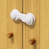 BUFFER® Bebek Çocuk Güvenliği Çekmece ve Dolap İçin Kendiliğinde Yapışkanlı Vidasız Kapak Kilidi - 1