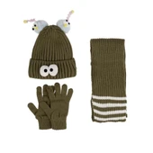 Kitti Çocuk Kız Atkı Bere Eldiven Takım (4-8 Yaş) K24170-09 Yeşil - 1