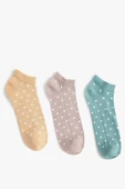 Koton Kadın 3-Pack Multicolor Polka Dot Bootie Socks Set thumbnail 2