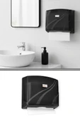 200’lü Z Katlamalı Kağıt Havluluk Dispanseri Siyah, Banyo Mutfak Duvara Monte Havluluk (200 Yaprak) thumbnail 1