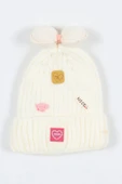 Kitti Çocuk Kız Kulaklı Bere (4-8 Yaş) K24130-02 Krem - 1