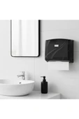 200’lü Z Katlamalı Kağıt Havluluk Dispanseri Siyah, Banyo Mutfak Duvara Monte Havluluk (200 Yaprak) thumbnail 4