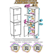 Modilayn VİO Çok Amaçlı Dolap: (35x163.4x32,5 cm) ölçülerinde, çekmeceli ve kapaklı mutfak dolabı. thumbnail 5