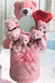 Mesajlı Ayna ve Kalpli Kutuda Pembe Delüxe Peluş Ayıcık Buketi – Romantik Hediye Seti thumbnail 2