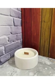 Pinhomedizayn Taş döküm kasede ahşap fitil%100 soya mum - 1