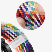 Sneezy Huawei Watch Gt4 46mm İle Uyumlu 22mm Metal Klips Solo Fiberlink Örgü Kordon  Lila thumbnail 5