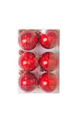 Waldern 6lı Yılbaşı Çam Ağacı Topu 4cm Kırmızı thumbnail 6