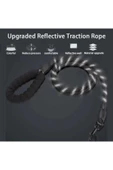 Köpekler İçin Gezdirme Tasması Reflektörlü 130 Cm Halat Orta Ve Büyük Boy Köpekler İçin Siyah thumbnail 3