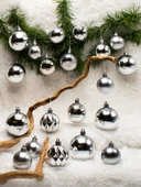 Waldern 20li Karışık Desenli Yılbaşı Süsü Gümüş thumbnail 3