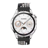 Sneezy Huawei Watch Gt4 46mm İle Uyumlu 22mm Metal Klips Solo Fiberlink Örgü Kordon  Siyah Beyaz thumbnail 4