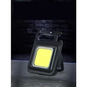 Mini 30 Ledli  Mıknatıslı Anahtarlık Flash Kamp Lambası Askılı Kapak Açacaklı Şarjlı Fener thumbnail 3