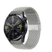 Sneezy Huawei Watch Gt4 46mm İle Uyumlu 22mm Metal Klips Solo Fiberlink Örgü Kordon  Gri thumbnail 1