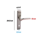 Kapı Kolu İç Oda Aynalı Sağa Sola Uygun Saten Renk Dış Ahşap Pvc Metal Çelik Kapısı Tutamağı 1 Takım thumbnail 4