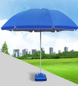 Plaj Bahçe Balkon Şemsiyesi Fiber Tel 2 Metre  Mavi Plaj Şemsiyesi thumbnail 4