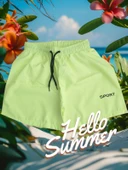 Neon Yeşili Cocuk Deniz Havuz Şordu 5-6 Yaş thumbnail 3