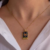 Çelik Kolye, Altın Kaplama Yengeç Burcu Kadın Kolye K-135 thumbnail 3