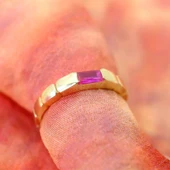 Gümüş Yüzük - Yakut Baget Taşlı Vintage Modern Tasarım 925 Ayar Gümüş Kadın Yüzük-Günlük Hediyelik - 6