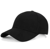 Düz Siyah Şapka Sportif Cap thumbnail 4