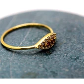 Gümüş Yüzük - Mekik Göz Kadın 925 Ayar Gümüş Yüzük-Nano Yakut Taşlı Göz Minimal Hediye Gümüş Yüzük - 7