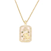 Çelik Kolye, Altın Kaplama Aslan Burcu Kadın Kolye K-116 thumbnail 1