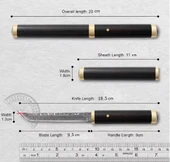 Japon Damascus Tanto Ruyi Jingu Bang thumbnail 5