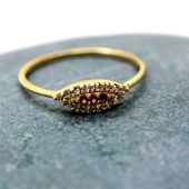 Gümüş Yüzük - Mekik Göz Kadın 925 Ayar Gümüş Yüzük-Nano Yakut Taşlı Göz Minimal Hediye Gümüş Yüzük - 8