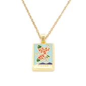 Çelik Kolye, Altın Kaplama Balık Burcu Kadın Kolye K-133 thumbnail 1