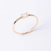 Gümüş Yüzük - 0.50 Karat Oval Sade Minimal Pembe Kuvars 925 Ayar Tektaş Gümüş Yüzük thumbnail 10