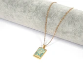 Çelik Kolye, Altın Kaplama Terazi Burcu Kadın Kolye K-139 thumbnail 2